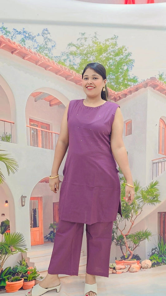 Elegant Purple Co-ord Set
