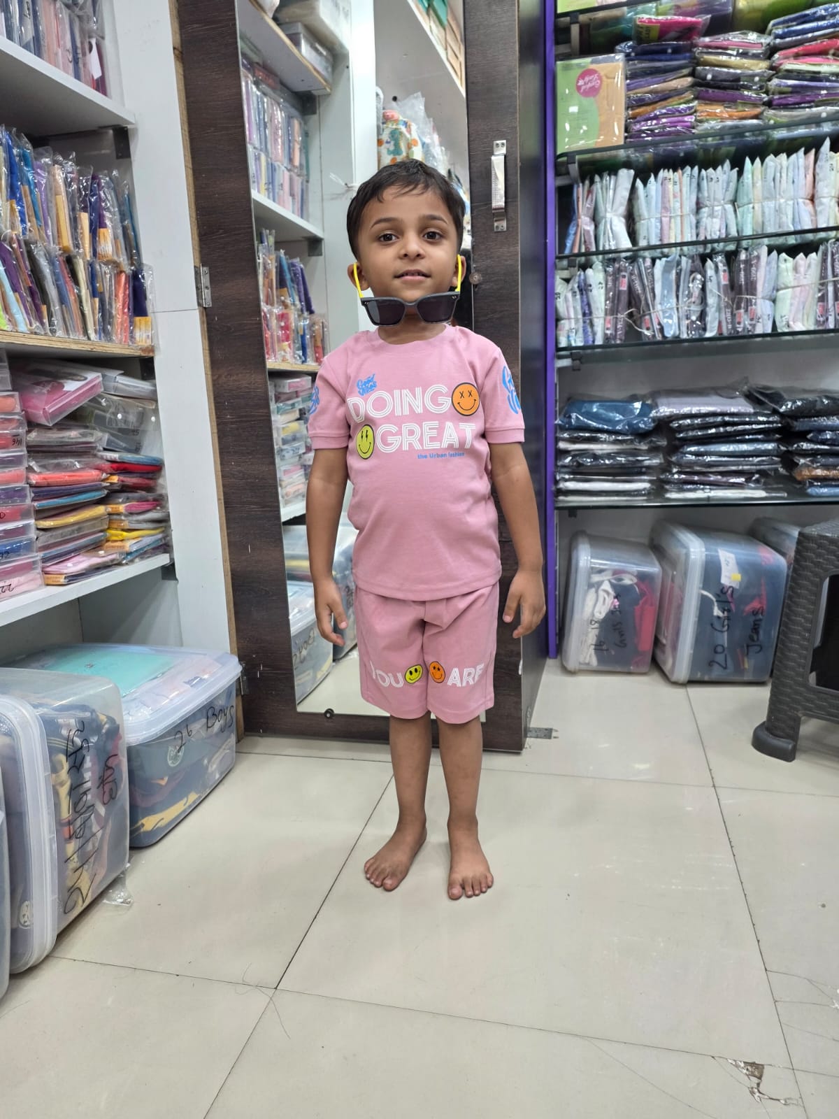 Kids Purple Popeye Co-ord Set with Sunglasses | Stylish Boys Summer Wear