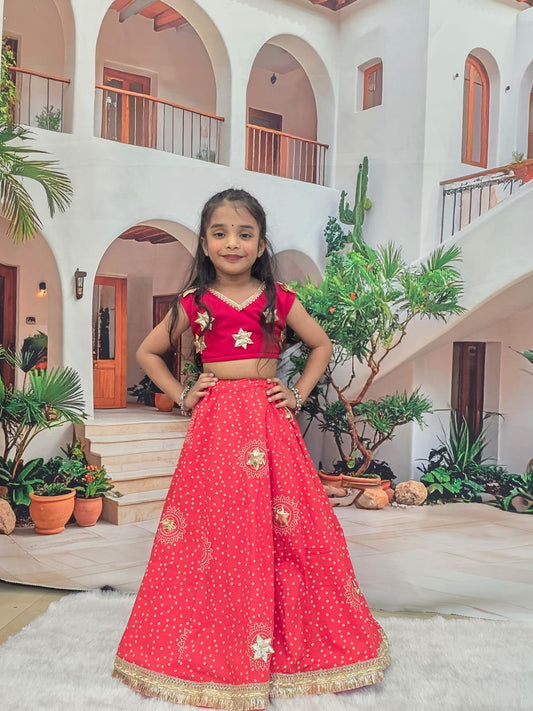 Red Designer Chaniya Choli for Girls | Premium Cotton Lehenga Choli (1–14 Years)