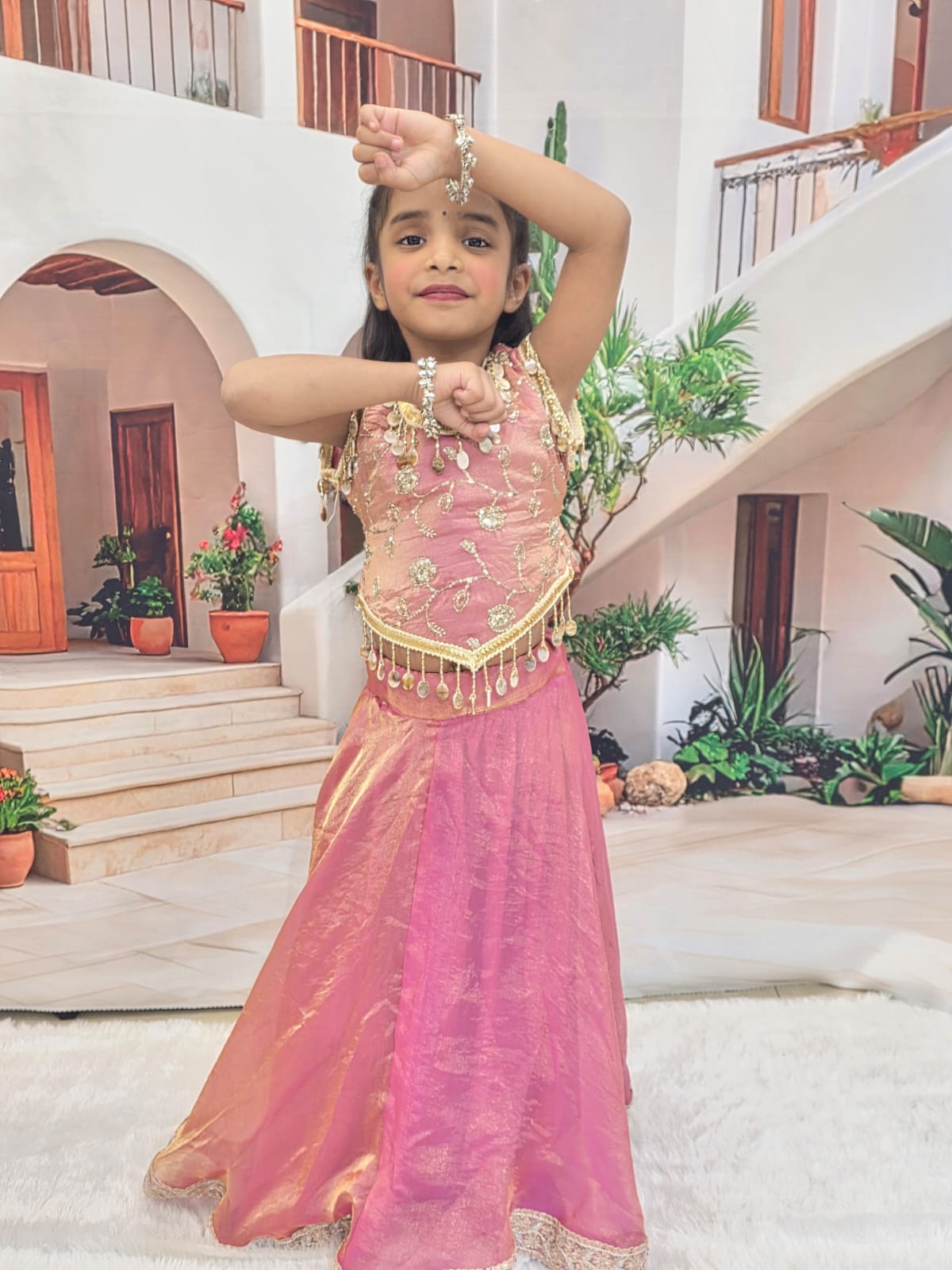 Pink Designer Chaniya Choli for Girls | Premium Cotton Lehenga Choli | Navratri & Festive Wear (1–14 Years)