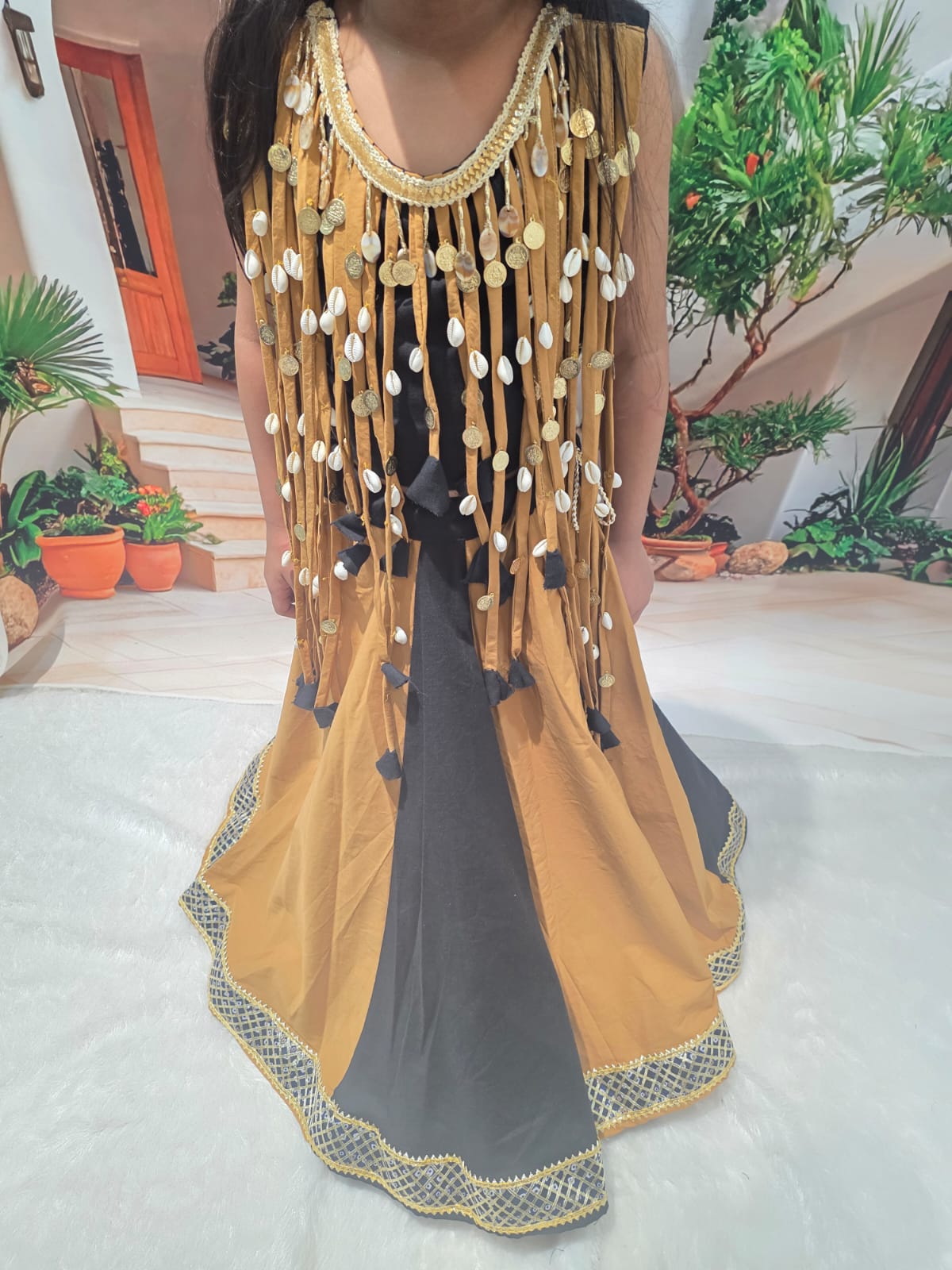 Black & Grey Designer Chaniya Choli for Girls | Premium Cotton Lehenga Choli | Navratri & Festive Wear (1–14 Years)