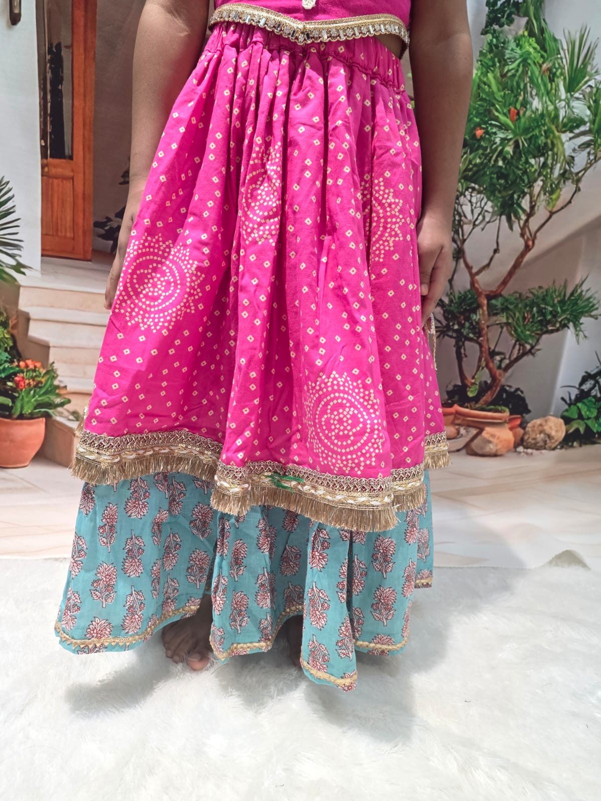 Pink Designer Chaniya Choli for Girls | Premium Cotton Lehenga Choli | Festive & Navratri Wear (1–14 Years)