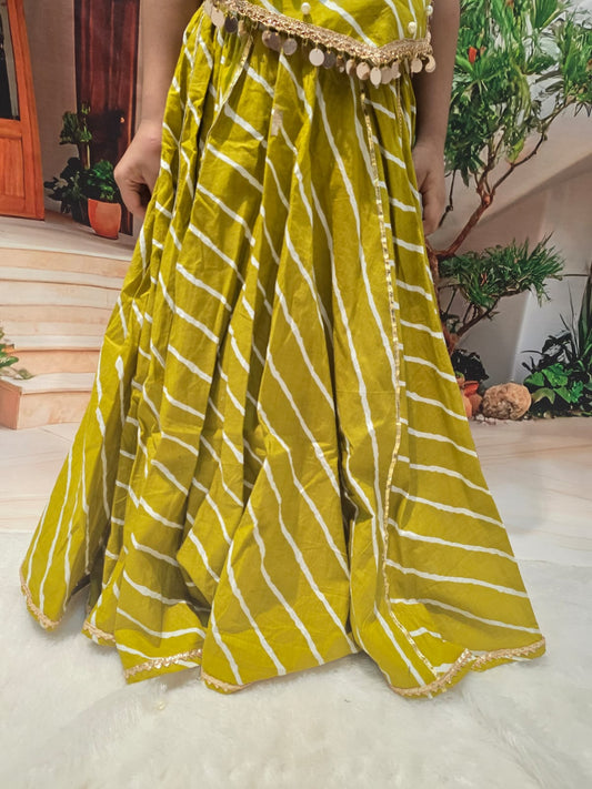 Yellow Designer Chaniya Choli for Girls | Premium Cotton Lehenga Choli | Navratri & Festive Wear (1–14 Years)