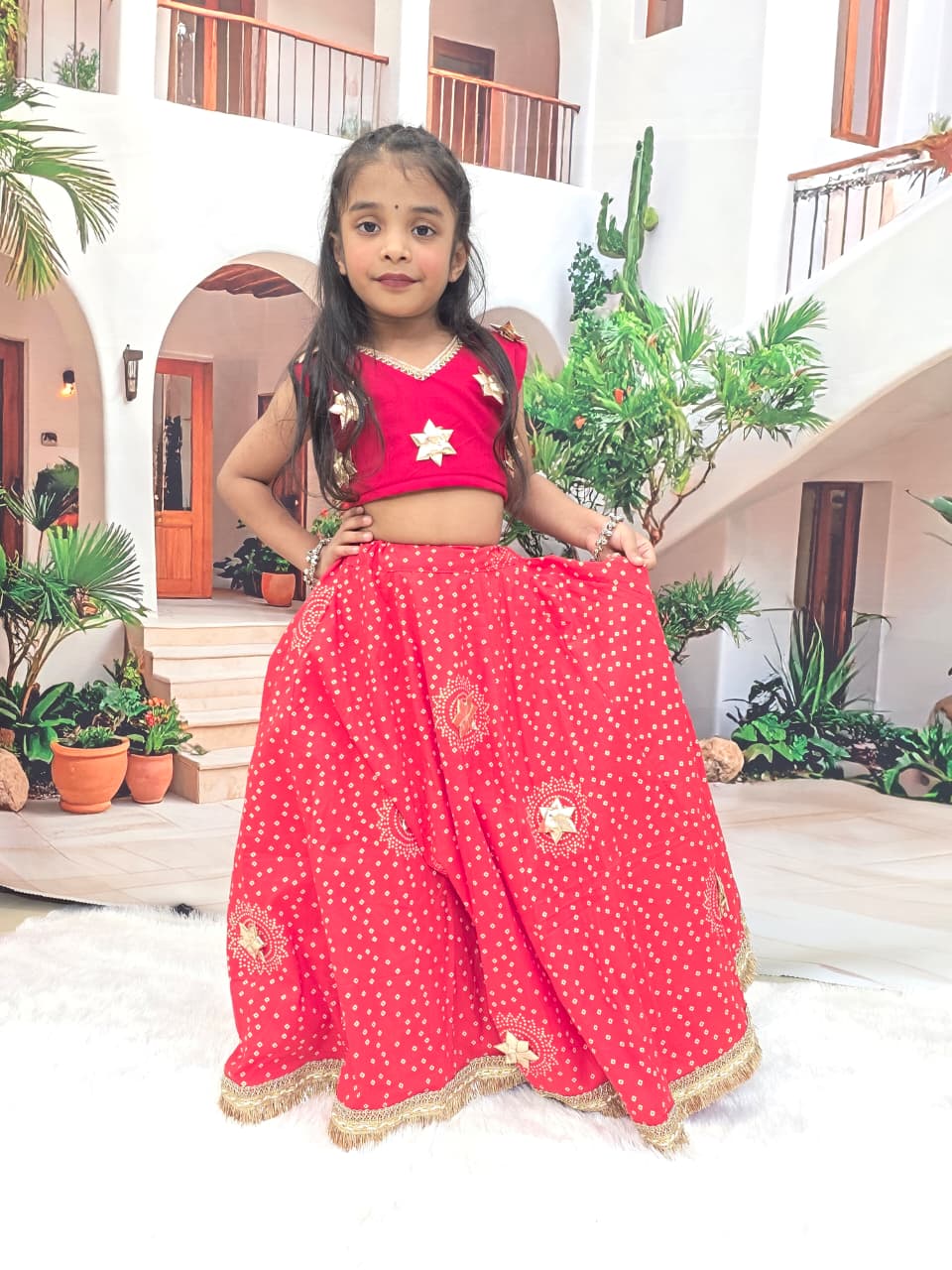 Red Designer Chaniya Choli for Girls | Premium Cotton Lehenga Choli (1–14 Years)