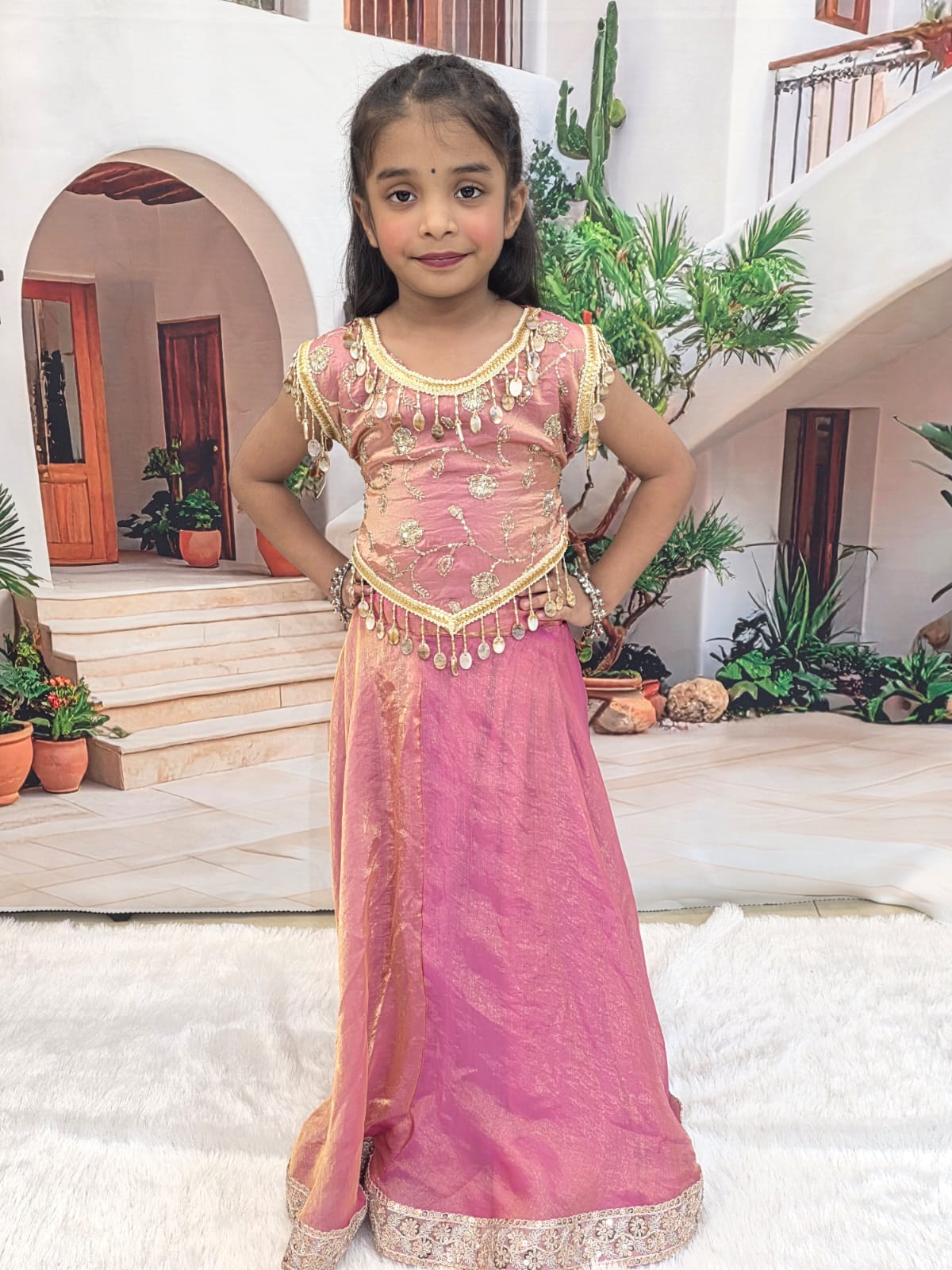 Pink Designer Chaniya Choli for Girls | Premium Cotton Lehenga Choli | Navratri & Festive Wear (1–14 Years)