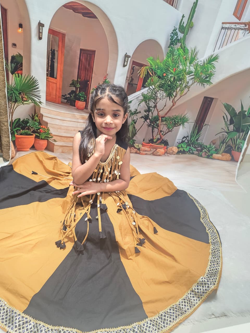 Black & Grey Designer Chaniya Choli for Girls | Premium Cotton Lehenga Choli | Navratri & Festive Wear (1–14 Years)