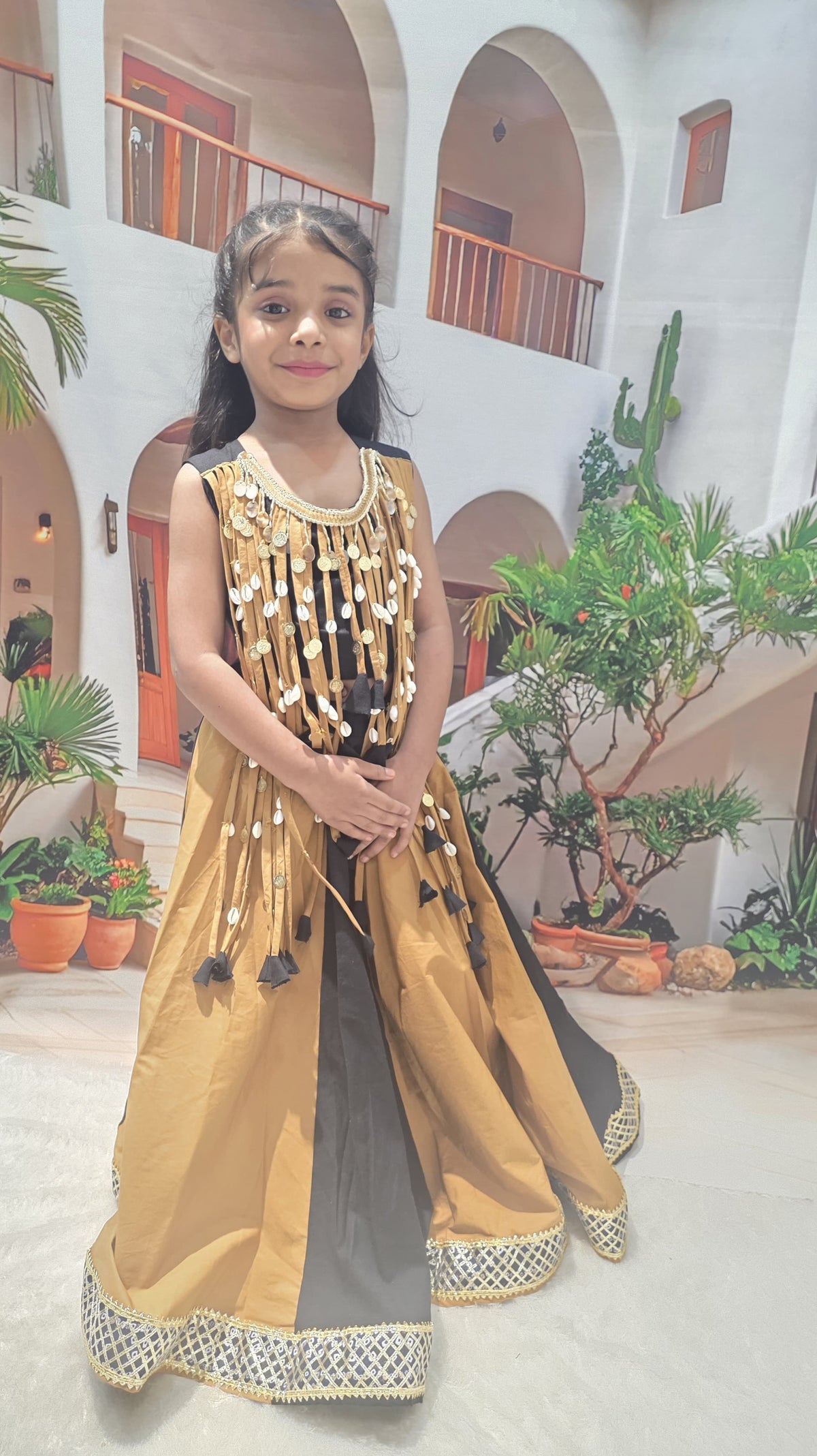 Black & Grey Designer Chaniya Choli for Girls | Premium Cotton Lehenga Choli | Navratri & Festive Wear (1–14 Years)