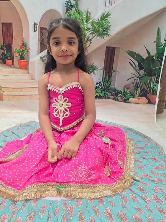 Pink Designer Chaniya Choli for Girls | Premium Cotton Lehenga Choli | Festive & Navratri Wear (1–14 Years)