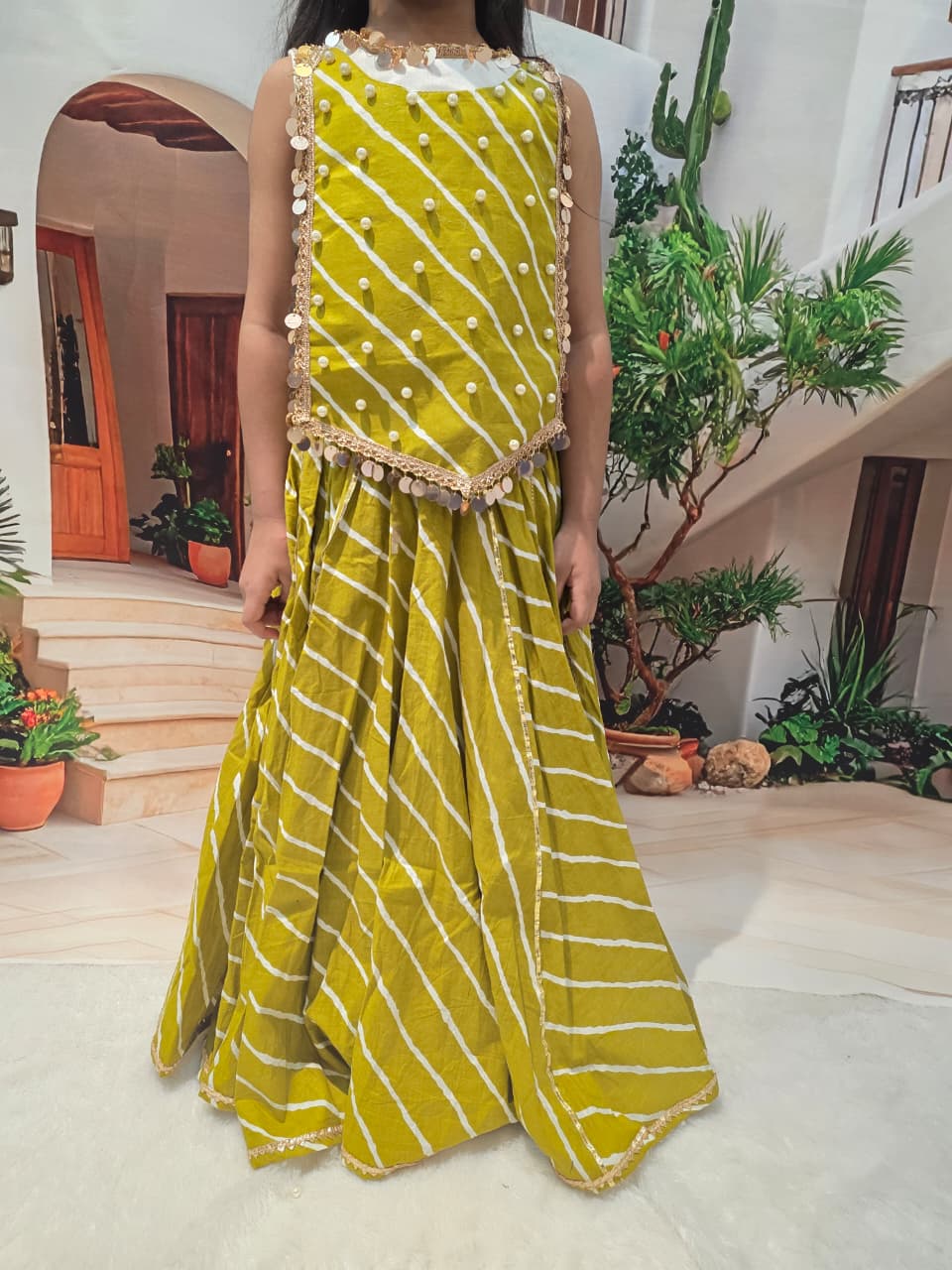 Yellow Designer Chaniya Choli for Girls | Premium Cotton Lehenga Choli | Navratri & Festive Wear (1–14 Years)